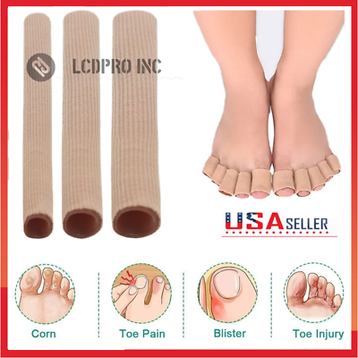 #ad Toe Tube Sleeve Protector Cushion Fabric Gel Lining Finger Toe Separator Tubing