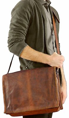 #ad #ad 17quot;Vintage Laptop Messenger Handbag Briefcase Bag Satchel Shounder Bag For Men