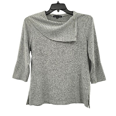 #ad Adrienne Vittadini Women#x27;s Cowl Neck Sweater Grey Large