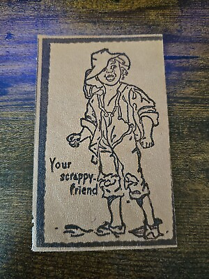 #ad #ad Vintage Antique Leather Postcard Your Scrappy Friend Unused 5x3quot;