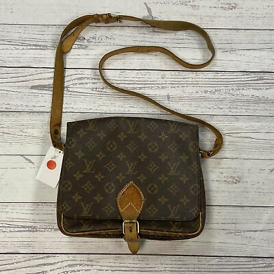 #ad Vintage Louis Vuitton Cartouchiere Monogram Canvas Crossbody Handbag Authentic