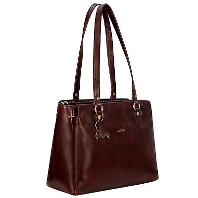 #ad New Brown FullGrain Natural Shoulder tote Bag Leather Top Handle satchel Handbag