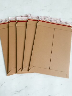 #ad Kraft 7 x 9 Self Seal Rigid Photo Shipping Flat Cardboard Mailer 5x