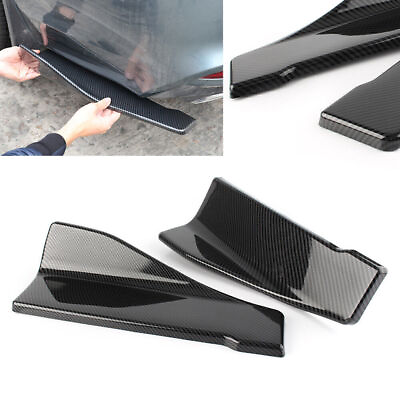 #ad 2x 35cm Car Rear Side Skirt Bumper Lip Skid Scuff Scrape Protector Strip Spliter