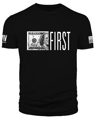 #ad Money First Mens Shirt Short Sleeve Dollar Bill American Flag