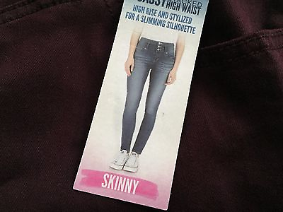 #ad NEW Wall Flower Junior Sassy High Waist Fit Skinny Burgundy Pants Size 17 NWT