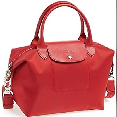 #ad #ad NWT Longchamp Le Pliage Neo Medium Travel Crossbody Satchel Bag RED AUTHENTIC