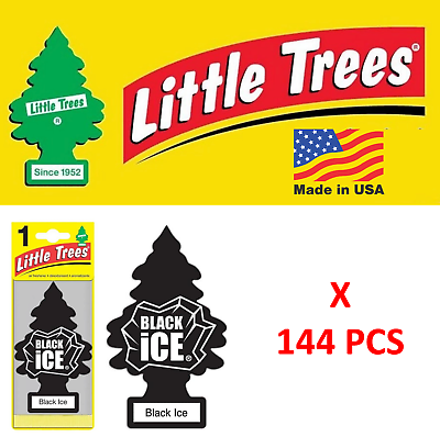 #ad Black Ice Freshener Little Trees Air Little Tree MADE IN USA Pack of 144