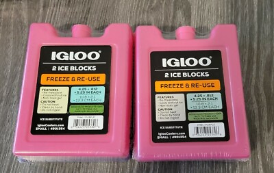 #ad Igloo Refreezable Ice Block 2pk set of 2 Small Pink Purple