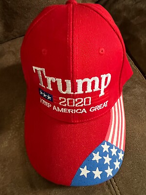 #ad ****NEW PRESIDENT TRUMP 2020 HAT RED WITH FLAG BILL****