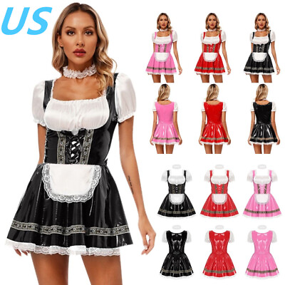 #ad US Women German Oktoberfest Dress Traditional Bavarian Beer Carnival Maid Dress