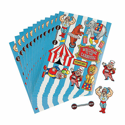 #ad Carnival Sticker Sheets Stationery 12 Pieces