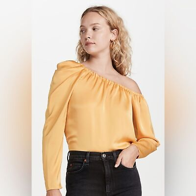 #ad NEW NWT Ramy Brook Illeana Off The Shoulder Blouse Butterscotch SZ XS MSRP $345