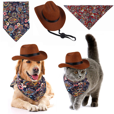 #ad Funny Pet Hat For Dog Cat Western Cowboy Hat Photo Prop Universal Dog Cap