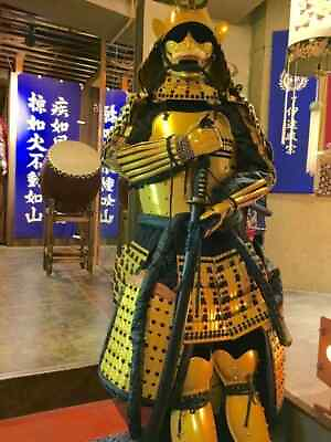 #ad Antique Japanese Iron Gold Samurai Armor Yoroi With Case antique.