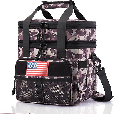 #ad Tactical Lunch Box Bag Insulated Thermal Cooler Camping Picnic Work Leakproof