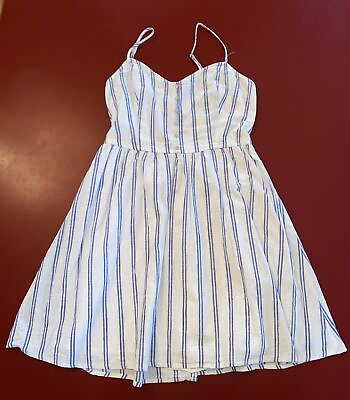#ad abercrombie fitch Size M Striped Mini Sundress White Blue