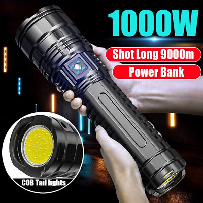 #ad Powerful Flashlight Recharging Zoomable Searchlight Outdoor Camping Hiking Lamp