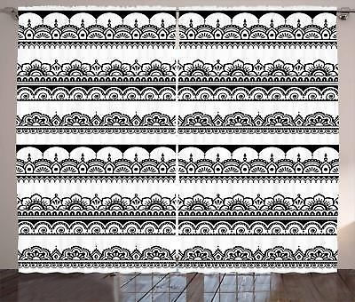 #ad Ethnic Henna Curtains 2 Panel Set Decor 5 Sizes Available Window Drapes