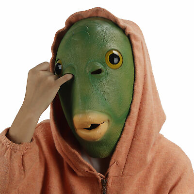 #ad Fish head Mask Novelty Masquerade Halloween Costumes club Latex Animal Cosplay