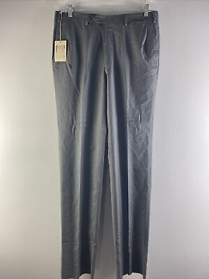 #ad NWD Brioni Mens Tessuto Flat Front Trousers Grey Size 36