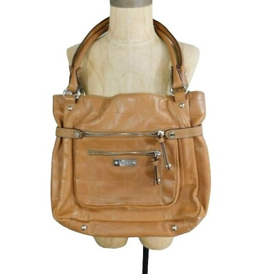 #ad Tignanello Light Brown Leather Shoulder Handbag Bag Purse