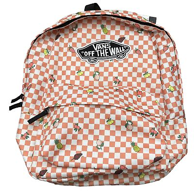 #ad Vans Realm Sunbaked amp; Marshmallow Checkered Backpack