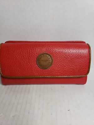 #ad Vintage Americana Sport Wallet Zip Around Faux Leather Red Card Holder