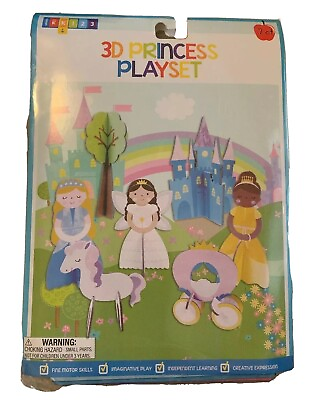 #ad 3D Princess Play Set with Castle Slot Together Play Set New
