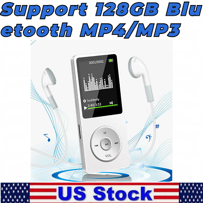 #ad Support 128GB Bluetooth MP4 MP3 Lossless Music Player FM Radio Recorder WHITE US