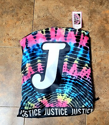 #ad JUSTICE Girls INITIAL J BEACH SLING BAG With TOWEL.