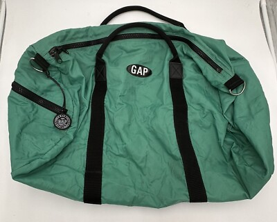 #ad Vintage 1990s GAP Denim and Nylon Duffel Vtg Gym Overnight Barrel Bag