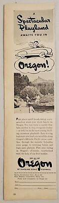 #ad 1947 Print Ad Oregon Travel Information Couple amp; Boat by Lake