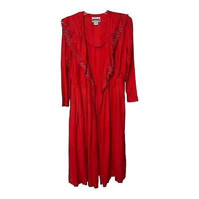 #ad Mona Lisa Vintage Haute Couture Red Dress Size Small