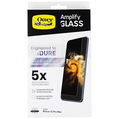 #ad OtterBox Amplify Glass Blue Light Screen Protector for Apple iPhone 12 Pro Max