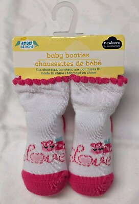 #ad Angel of Mine Baby Girls Booties Newborn 0 Months 1 Pair NWT