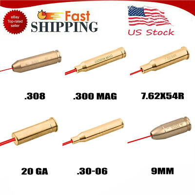 #ad Laser Bore Sight Sighter Bore Sighter Gun Red Dot Laser Magwell Battery Include