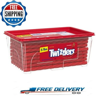 #ad Twizzlers Twists Strawberry Flavored Licorice Style Low Fat Candy Tub 5 lb