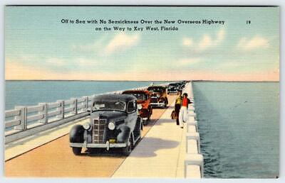 #ad 1930#x27;s 40#x27;s ON THE WAY TO KEY WEST FLORIDA NO SEASICKNESS NEW OVERSEAS HIGHWAY
