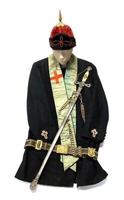 #ad Complete 19th Century Victorian Knights Templar Masonic Ceremonial Uniform