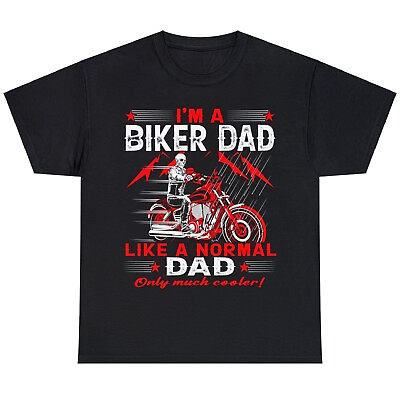 #ad I#x27;m A Biker Dad Skeleton Fathers Day Motorcycle T shirt