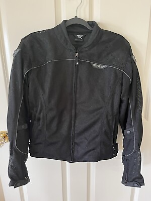 #ad Fly Racing Flux Air Mens S Black Padded Mesh Motorcycle Technical Gear Jacket