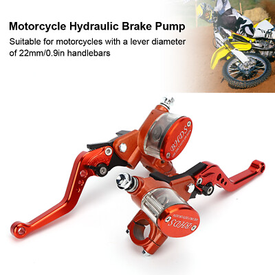 #ad Pair Brake Clutch Lever Motorcycle Master Cylinder Reservoir Hydraulic Pump Ha⁺