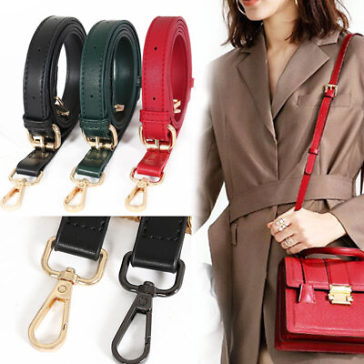 #ad Long Shoulder Strap PU Leather Shoulder Messenger Bag Strap Bag Belt Replacement