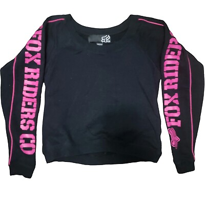 #ad Womens Fox Riders CO. Black Long Sleeve XSmall Fleece Shirt Fox Racing
