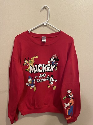 #ad Disney Sweater Mickey And Friends Cotton Pullover Size L