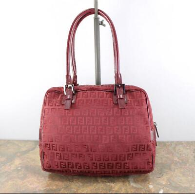 #ad Fendi Zucca Pattern Handbag Red 109