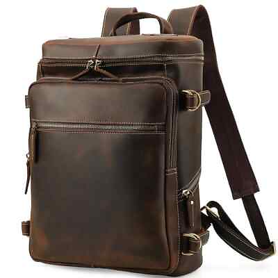 #ad Premium Vintage Leather Backpack for Men Large Size Below 20L Capacity Zi...