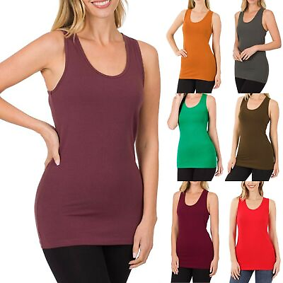 #ad Womens Long Stretch Tank Top Racerback Fitness Cotton Spandex Yoga Workout Tunic