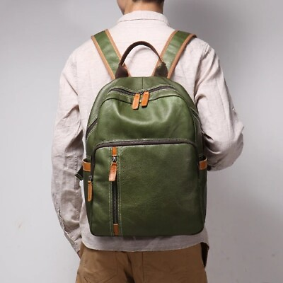 #ad Men#x27;s Pu Leather Travel Backpack Leisure College Backpacks School Backpack Bag